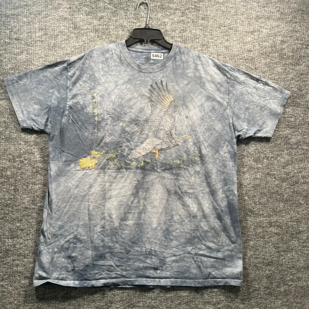 The Mountain Eagle Graphic Tie Dye T-Shirt Mens 2XL Blue McCall Idaho Nature Tee
